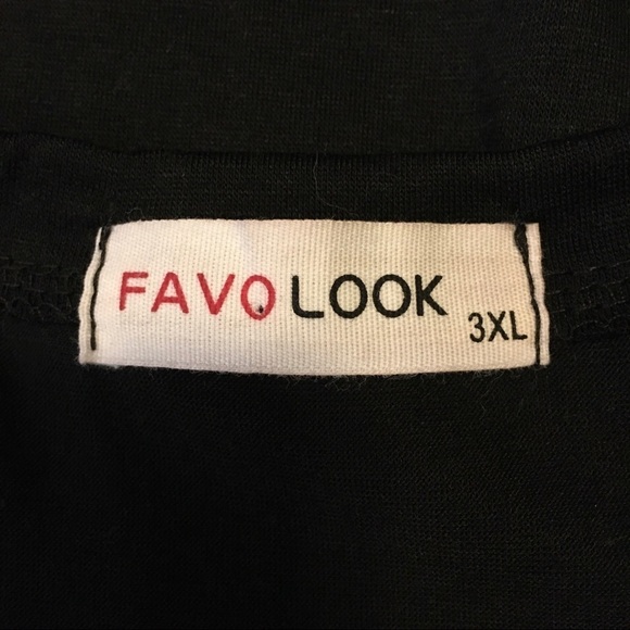 FAVOLOOK simple black angle wings short sleeve top - Picture 6 of 6